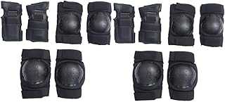 CLISPEED 2 Conjuntos De Joelheiras De Skate Joelheiras Esportivas Equipamento De Proteção Para Patinação Adultos Joelheiras E Cotoveleiras Crianças Equipamento De Equitação Joelheiras Para