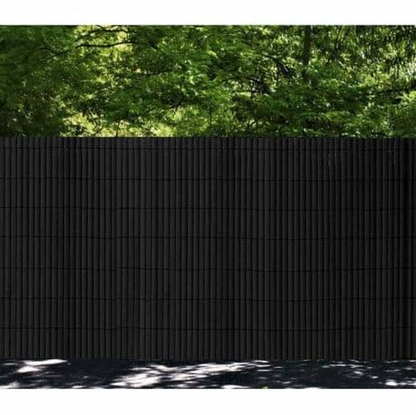 Canisse en PVC Noir - 90% d'occultation, Long 6 m, Hauteur 1 m