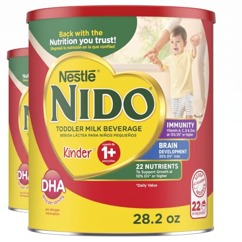 Nido NESTLE Kinder 1+ Powdered Milk Beverage 1.76 lb. Canister (Pack of 2)