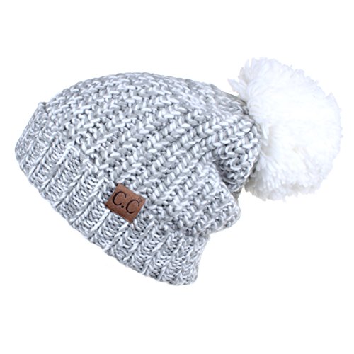 C.C Exclusives Thick Slouchy Soft Large Pom Beanie Hat (HAT-123A)