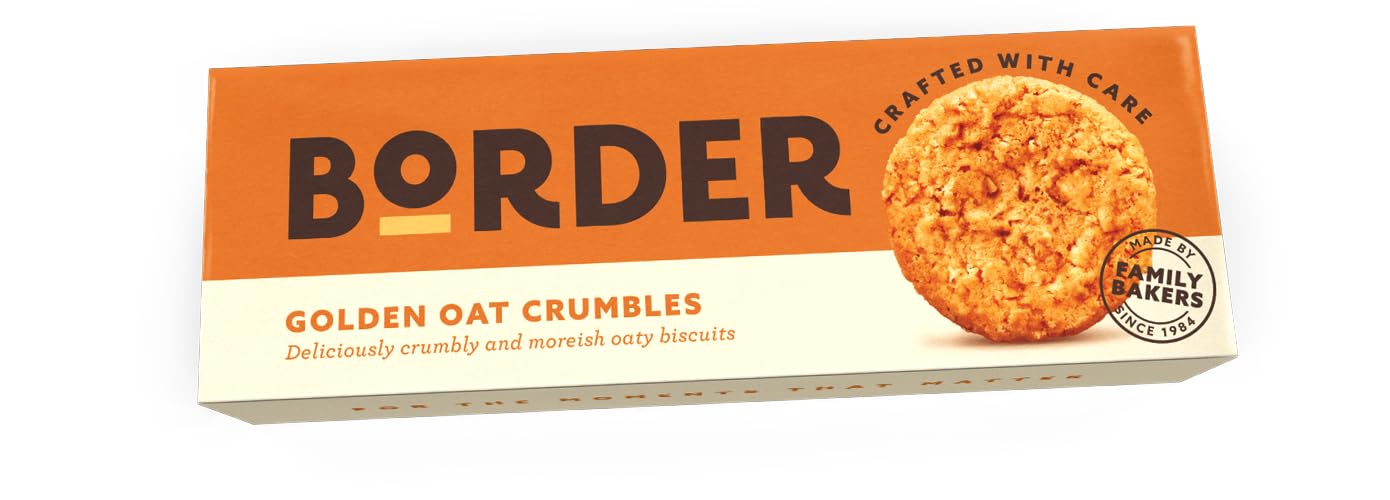 Border Biscuit Golden Oat Crumble - Made with Rolled Oats & Natural Ingredients - Deliciously Crunchy Oat - Perfect Food Gift for Biscuit Lovers - Pack of 2 x 135g