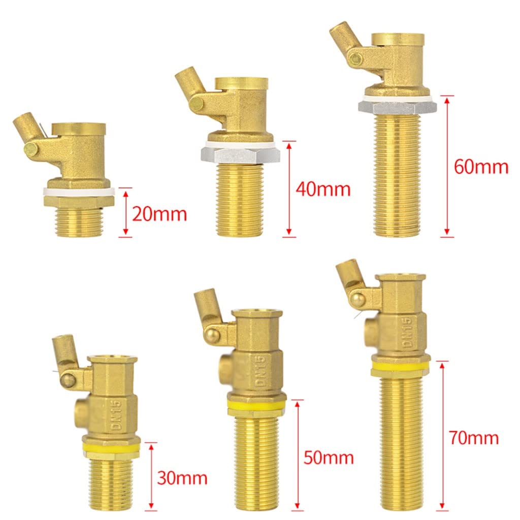 Zawór pływakowy z kurkiem kulowym, 1/2" DN15 z gwintem zewnętrznym Akcesoria do zbiorników na wodę, 1 szt(5cm Valve Body)