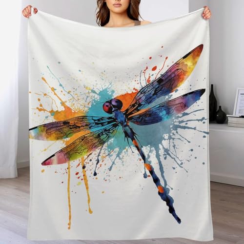 Couverture flanelle libellule 150x200 cm légère et douce pour canapé et lit - 5