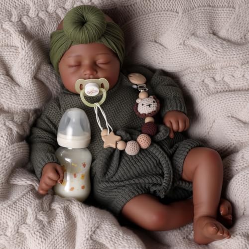 Set de Muñeca Negra Realista 20 Pulgadas con Accesorios miniatura 1