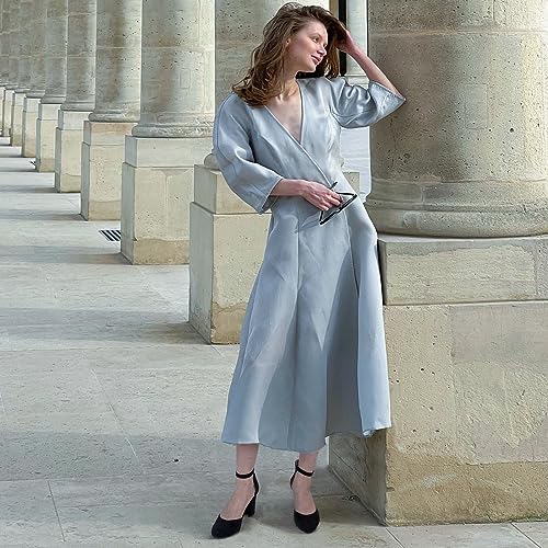Image of Ankis Closed Toe Heels for Women -Black Nude White Silver Gold Womens Heels Closed Round Toe Chunky Block Pumps Shoes, 3 Inch