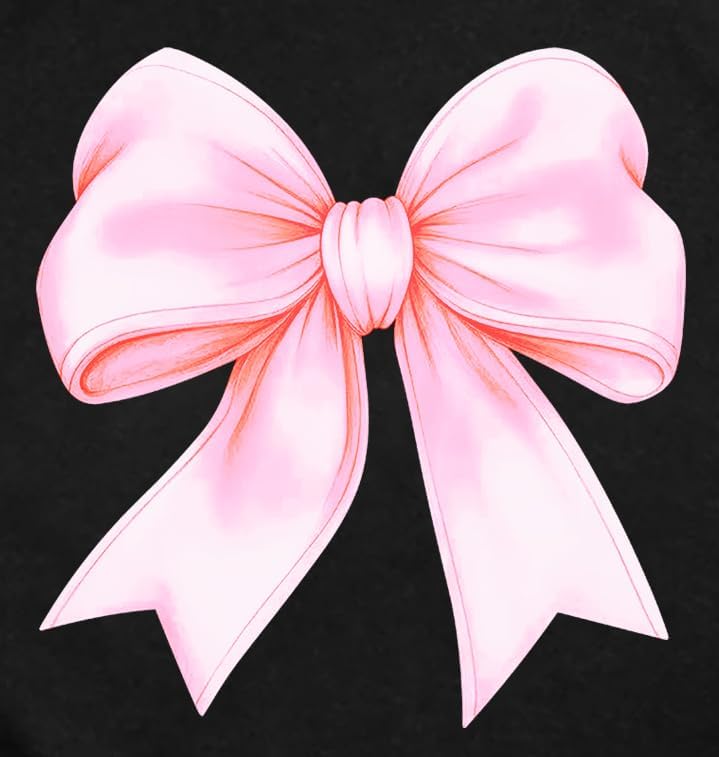Bow Shirts for Women Cute Pink Bowknot Ribbon Print Tee Tops Bow Girly Aesthetic T-Shirts - Image 5