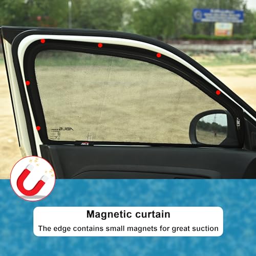 Image of Able Elegant Car Magnetic Sun Shade Curtains with Zipper for Chevrolet SAIL Set of 4 Pcs