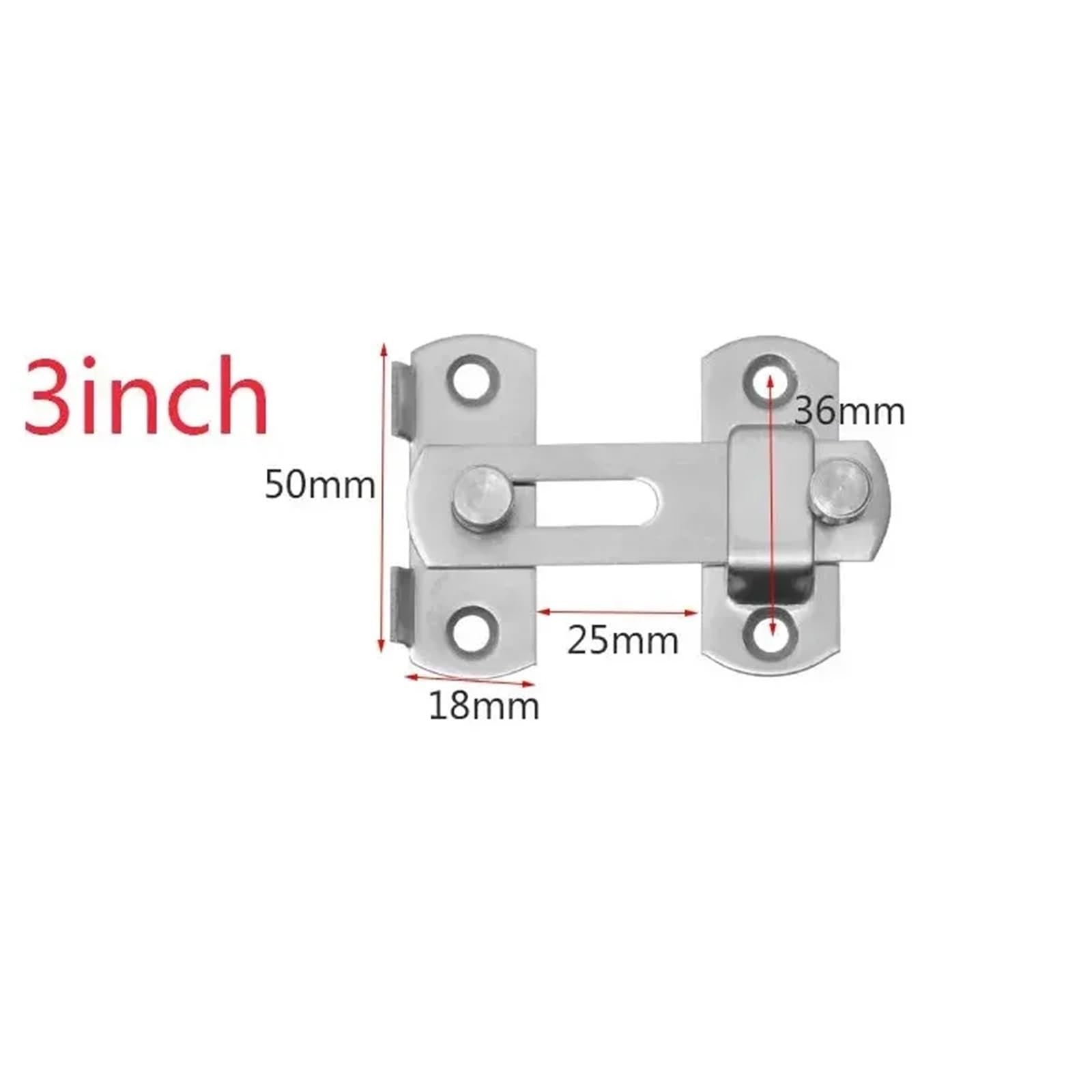 5 piezas de herrajes for muebles, tornillos hebilla puerta metal, cierre candado, pestillo ventana Para Puertas(Red,4 INCH)