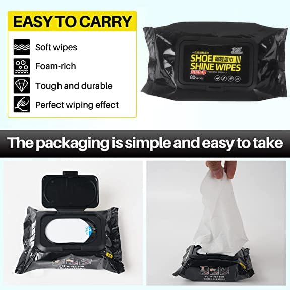 Image of Shoe Cleaning Wipes, 2 Packs - 160 Pieces
