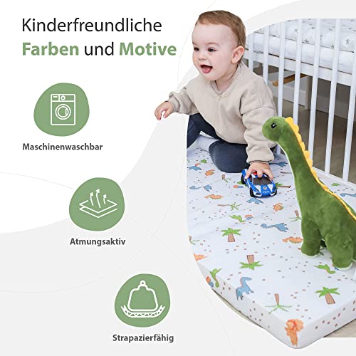 Reisbed matras 60x120 cm opvouwbaar - dikke opvouwbare matras voor baby vouwmatras kinderen matras reisbed 120x60 Dinosaurus - Afbeelding 6