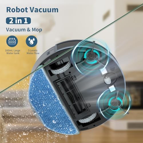 OKP Life Robot Vacuum and Mop Combo, LiDAR Navigation, 4000Pa Suction