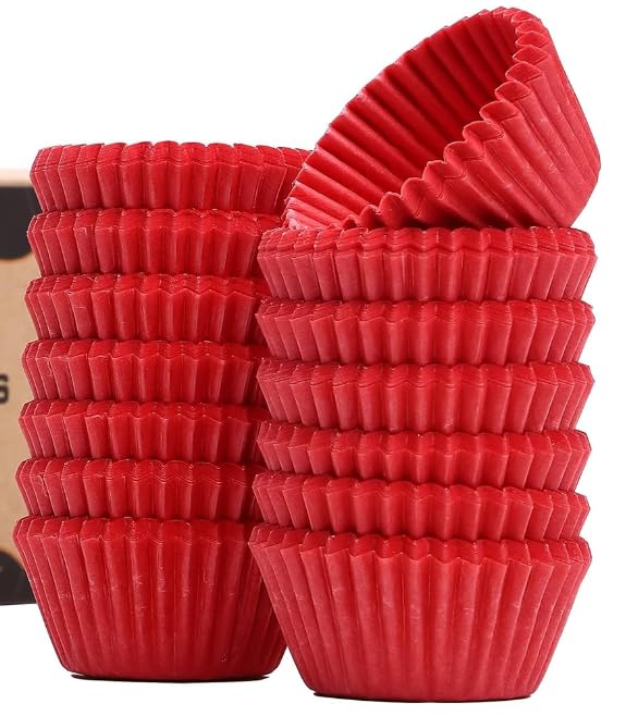 Dreamtop 500 moldes de papel para magdalenas, color rojo