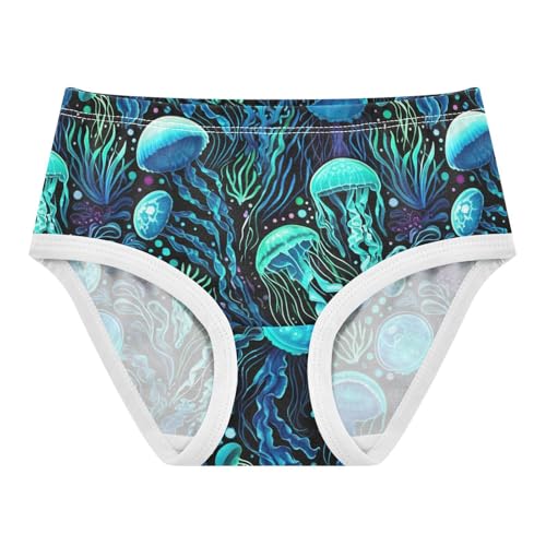 Joisal Aesthetic Blue Jellyfish Colorful Dots Toddler Girls Underwear 2t Cotton Panties Little Girl Bright Briefs Underpants