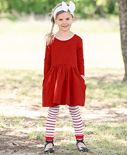 Image of RuffleButts Little Girls Solid Knit Footless Ruffle Tights