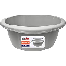 Best House | Round Basin | Kitchen Washing Up Bowl | 7 Litres | Nordic Grey | 1 Pc | Multipurpose Bath Tub/Washing Tub for Kitchen, Bathroom, and Household Use Pack of 1