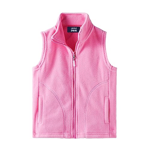 Image of LittleSpring Boys Girls Fleece Vest Sleeveless Jacket Full-Zip Fall Winter Warm Outerwear