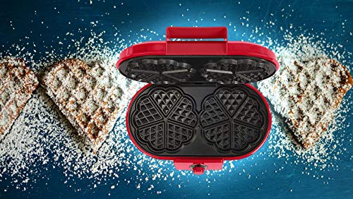 Waffeleisen Doppelt in Herzform - pflegeleichtes Herzwaffeleisen mit Antihaft Beschichtung - Waffel-Maschine 1200 Watt… – Bild 3