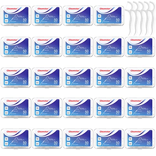 24 Packs Dental Floss Picks High Toughness Strong Elasticity Toothpicks Sticks With Portable Travel Floss Case And Dental Picks For Family And Travel Teeth Cleaning (1200 Pcs) #TOP15