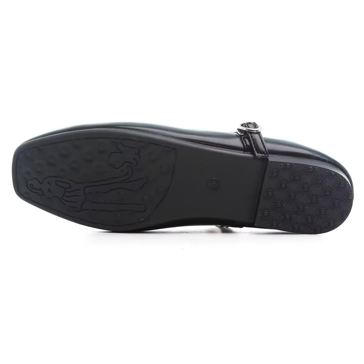 VFDB Women Mules Elegant Dressy Flats Closed Toe Microfiber Leather Shoes Adjustable Buckle Strap Mary Jane Casual Office Shoes