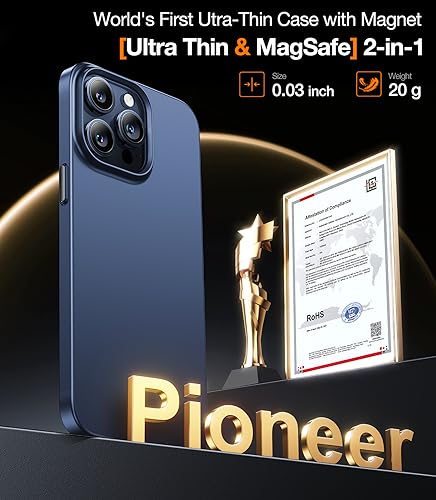 TORRAS Black & Blue Magnetic Case for iPhone 15 pro max