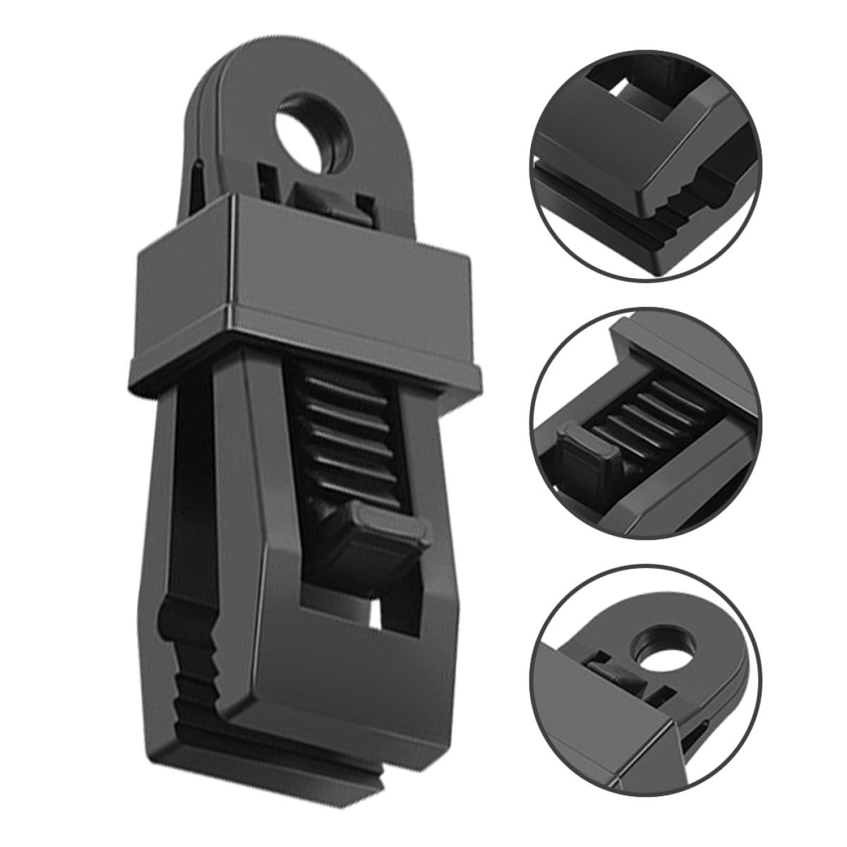 UKCOCO Clips para Tiendas de Campaña Resistentes al Viento, 30 Unidades, Negro