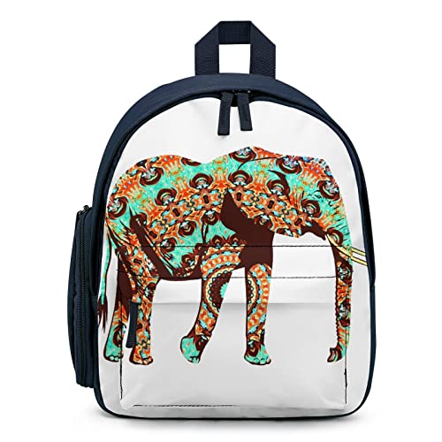 Mochila Escolar para la Vuelta al Cole Pequeña Bolsa para la Escuela Niña Niño Mochila Casual para Infantil Elefante Floral de la Vendimia Cover