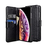 Melkco 財布型ブックシリーズ ライチーパターン プレミアム レザーケース Apple iPhone 11 Pro Max(6.5インチ)対応 - 財布型ブックタイプ(ブラックLC)