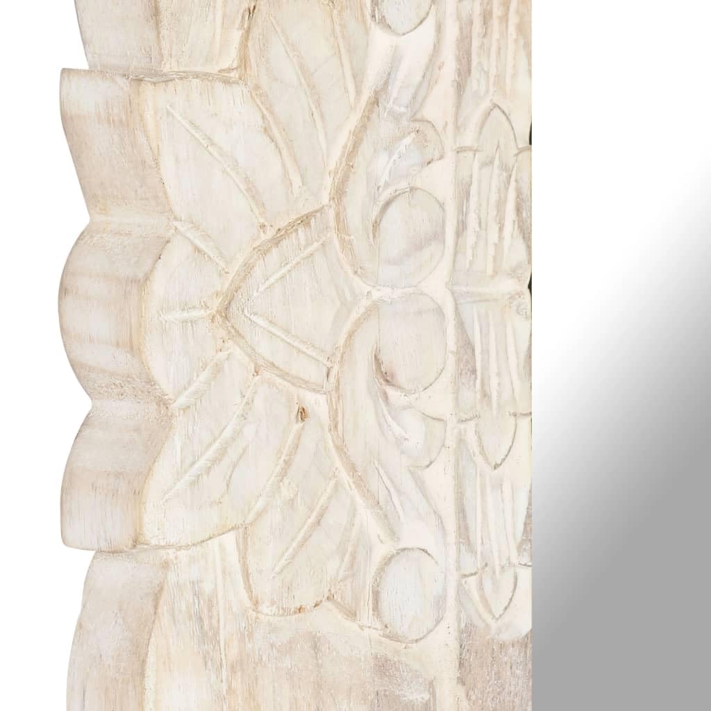 Genérico Espejo de Madera Maciza de Mango Blanco 80x50 cm,Casa y jardín,Decoración,Espejos,321633
