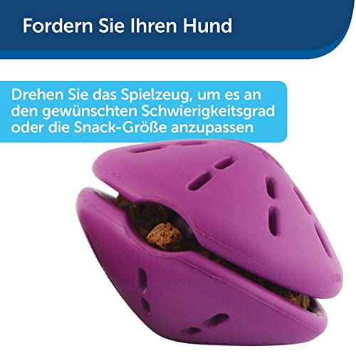 PetSafe Twist-n-Treat Hundespielzeug, Befüllbares Snackspielzeug mit anpassbarer Ausgabe, Spülmaschinenfest, Lila
