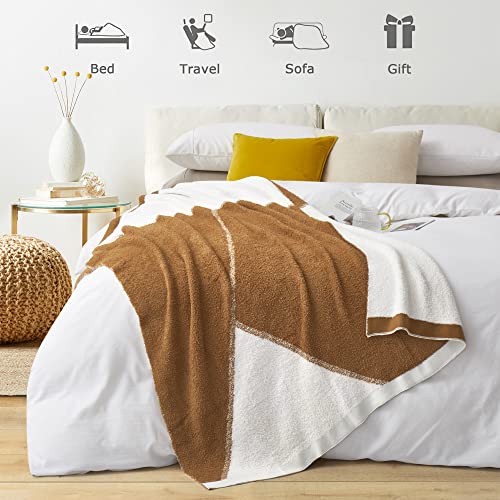 Oli Anderson Geometry Throw Blanket For Couch, Lightweight Cozy Blanket And Throws With Plush Reversible Microfiber, Fluffy Blanket For Travel, Bed, Sofa, 50"X60", Caramel (Caramel3#, 50"*60") #TOP2