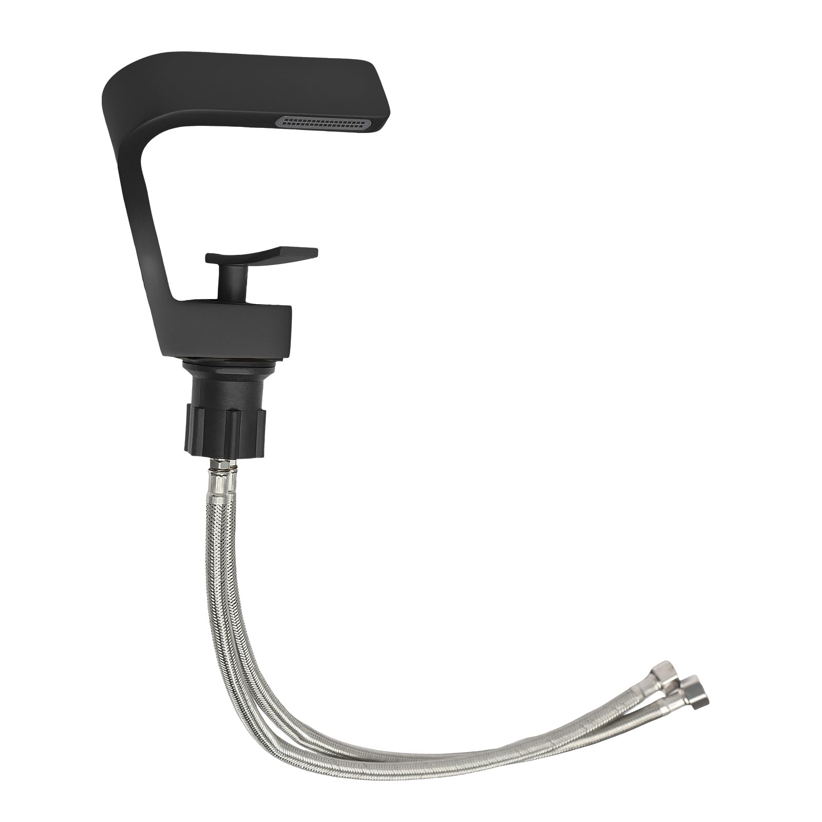Robinet cascade de salle de bain - Design moderne - Élégant - En cuivre - 0 à 80 °C - Noir