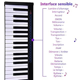 GOPLUS Clavier Électronique de 88 touches/128 timbres/128 rythmes/bluetooth, Piano Numérique Transportable avec Pédales… - Les Beatles, Paul McCartney, John Lennon, RIngo Starr, George Harrison GOPLUS Clavier Électronique de 88 touches/128 timbres/128 rythmes/bluetooth, Piano Numérique Transportable avec Pédales… – Image 6