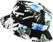 KBM-006 BLK-BLU Flag Patriotic Stars and Stripes Floral Galaxy Leaf Aztec Tropical Print Bucket Hat Summer Boonie Cap