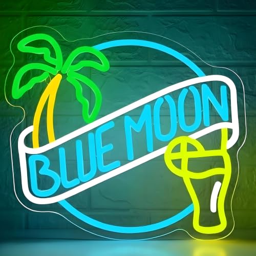Image of Beer Neon Sign for Wall Decor Dimmable Neon Light Up Sign for Man Cave Blue Led Business Signs Suitable for Bar Home Bar Store Bistro Party Club Restaurant Bedroom Size13.77 * 13.11In(P003)