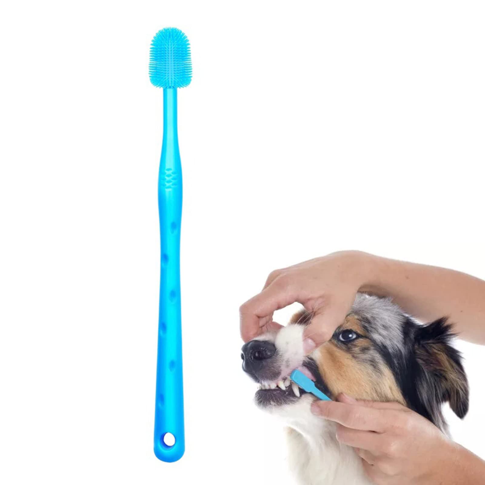 BOSTYY Pet Toothbrush for Small Dogs Soft Food Grade Teeth Care Toothbrush with 360Degree Brush Head