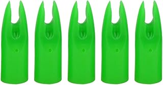 ZSHJG 50 Pack Archery Arrow Nock Glue On 7mm Arrow Shaft for DIY Hunting Arrows Recurve Bow Compound Bow (Green)