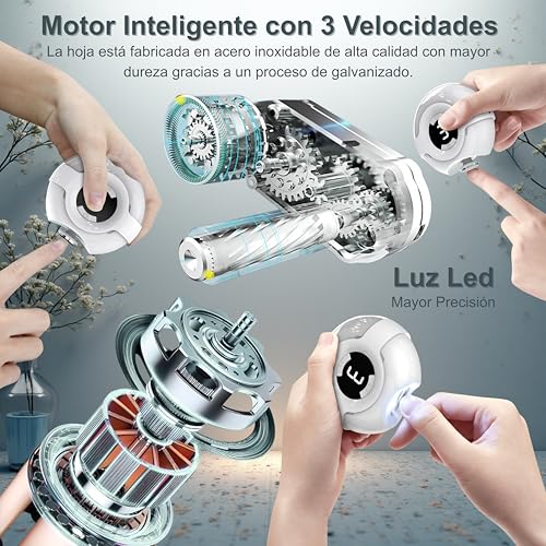 SUWAWI® Cortauñas Eléctrico y Lima Automática 2 en 1 Profesional - 3 Velocidades, Recargable USB-C y Luz LED, Seguro para Uñas Bebés, Adultos y Personas Mayores - Diseño Ergonómico y Silencioso - imagen 6