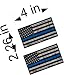 4" Tattered Police Officer Thin Blue Line reflective American Flag Decal x 2