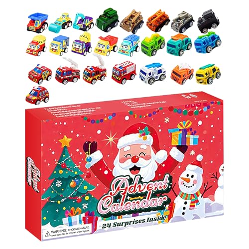 livre Calendrier de l'Avent 24 Jours,Kit Voitures Jouets Calendrier de Noël | Jouets Voiture Enfant Fils Maison Creche Voyage Loisirs Fete