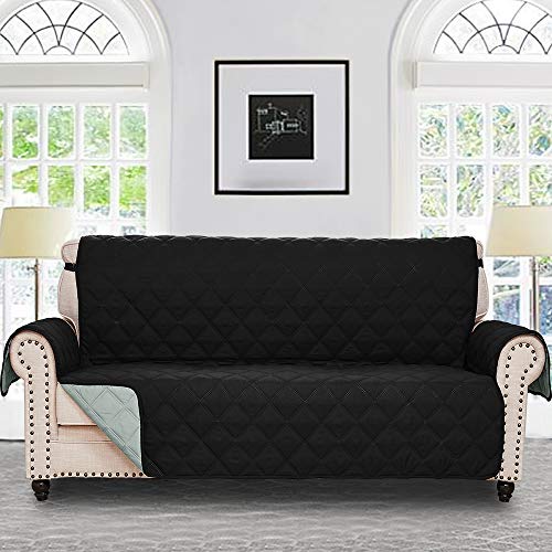 RHF Diamond Sofa Cover, Couch Cover, Couch Covers for 3 Cushion Couch, Couch Covers for Sofa, Sofa Covers for Living Room, Couch Covers for Dogs, Couch Protector(Sofa:Mat Black/Grey)