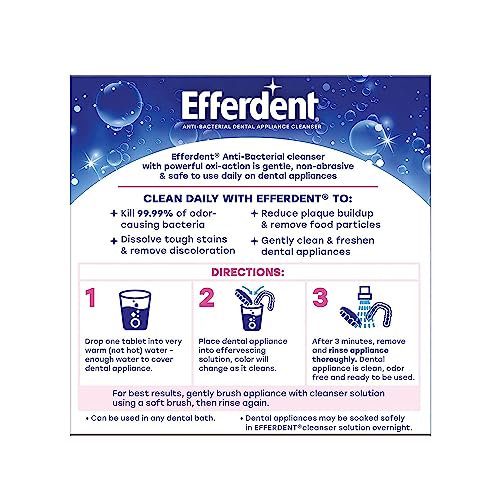 Image of Efferdent Denture Cleanser Tablets, Complete Clean, Cleanser for Retainer and Dental Appliances, 44 Count, (Pack of 12)
