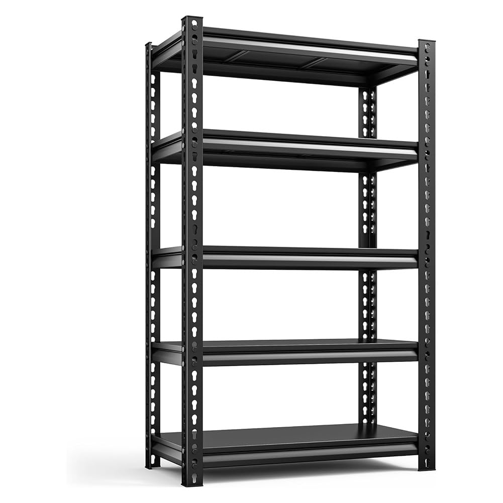 Scaffale da garage in metallo robusto a 5 ripiani per cucina, dispensa, armadio e garage, 150 x 40 x 18 cm, soluzione organizzativa versatile e durevole
