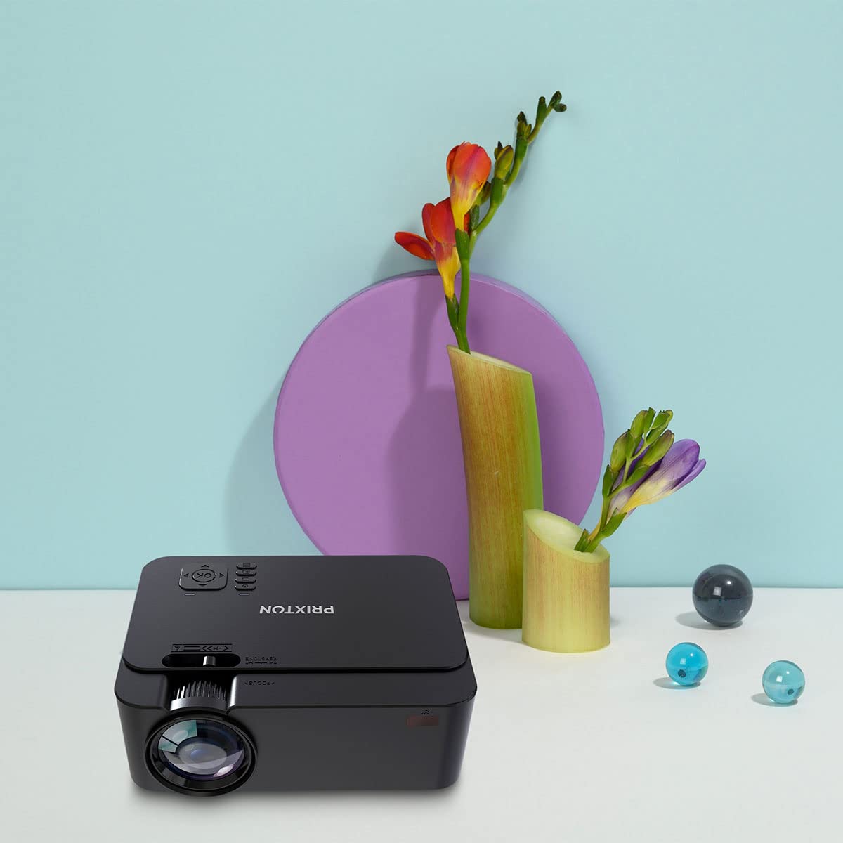 PRIXTON Goya - Proyector 2.800 Lumens, 2 Altavoces, Mando Distancia, 50.000H, VGA, 2xHDMI, USB2.0, MicroSD y AV, Negro (Reacondicionado)