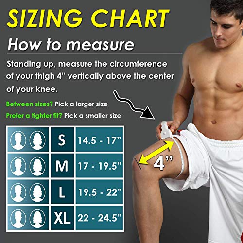 Blitzu Knee Compression Sleeve For Men & Women – Best Knee Brace Support For Running, Gym, Workout, Fitness, Weightlifting. Joint Pain Relief, Arthritis, Acl, Meniscus Tear, Injury Recovery Gray L #TOP5