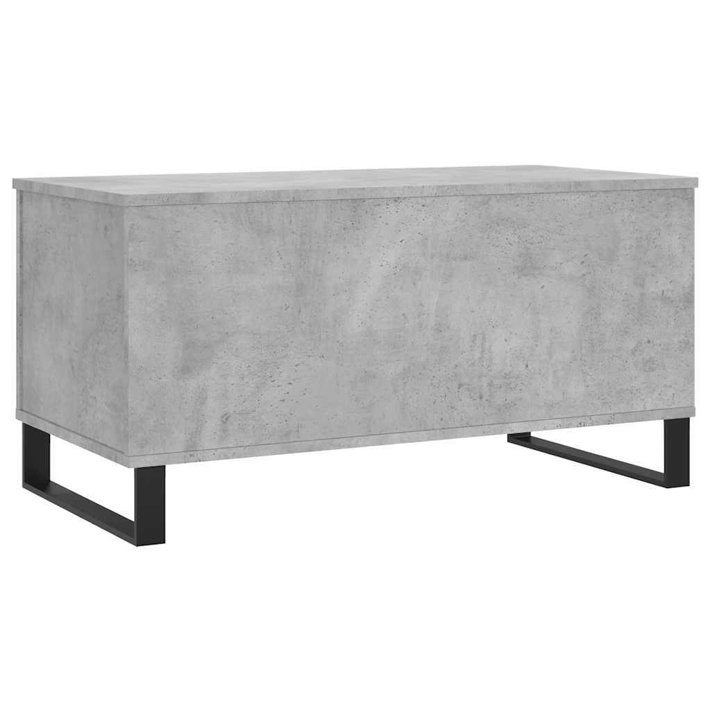 Générique Stolik kawowy Szary Beton 90x44,5x45 cm Drewno inżynierskie | Podnoszona góra, ukryte przechowywanie, metalowe nóżki, uniwersalne do salonu