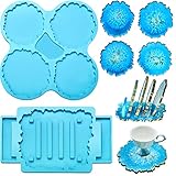 2 Pieces Coaster Resin Molds Set Coaster Stand Silicone Cup Mat Epoxy Resin Casting Cup Stand Holder...