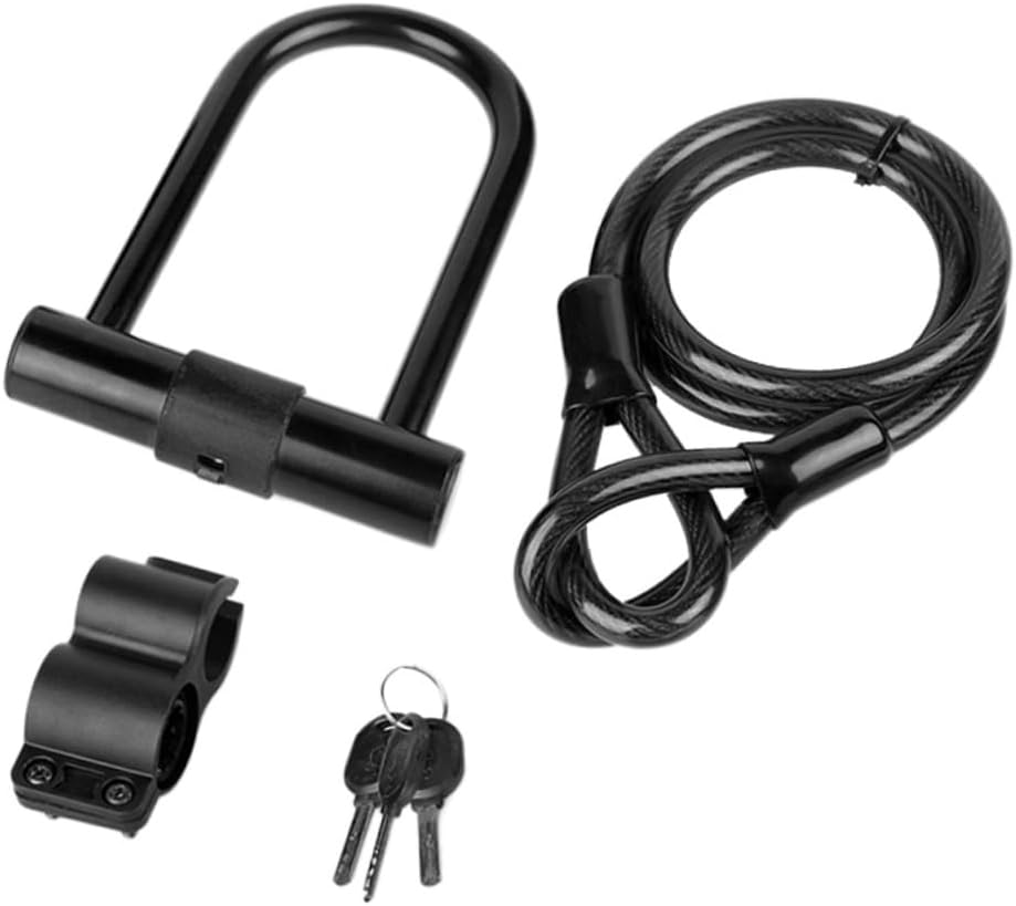 Yardwe U-Shaped Lock Set Bike Lock Chain Heavy Duty u Theft-Proof Cycle for Bicycle
