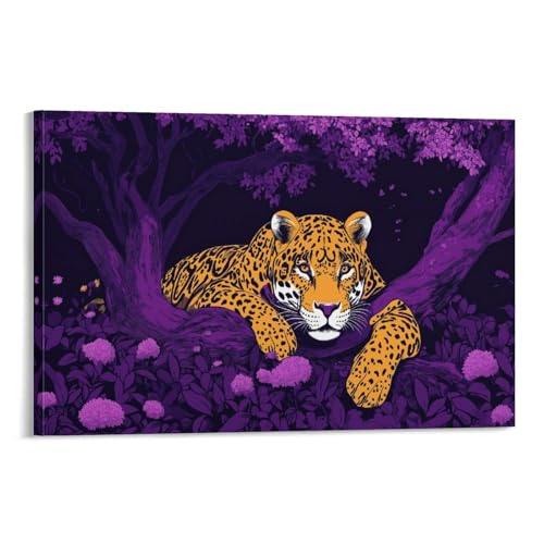 Décoration murale léopard tableau animaux sauvage impression toile 30x45