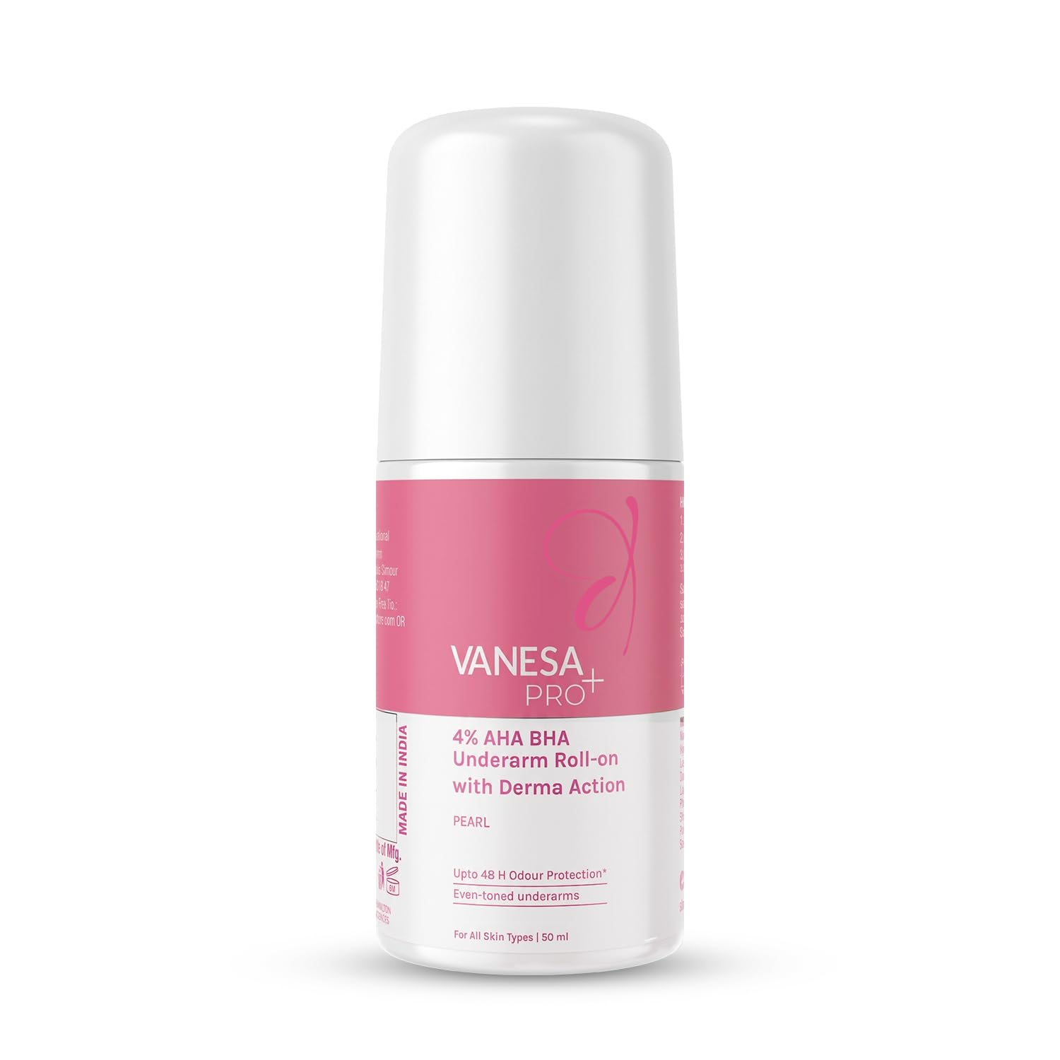 Vanesa Pro+ 4% AHA BHA Underarm Roll-on For Women With Derma Action, Pearl-image-34