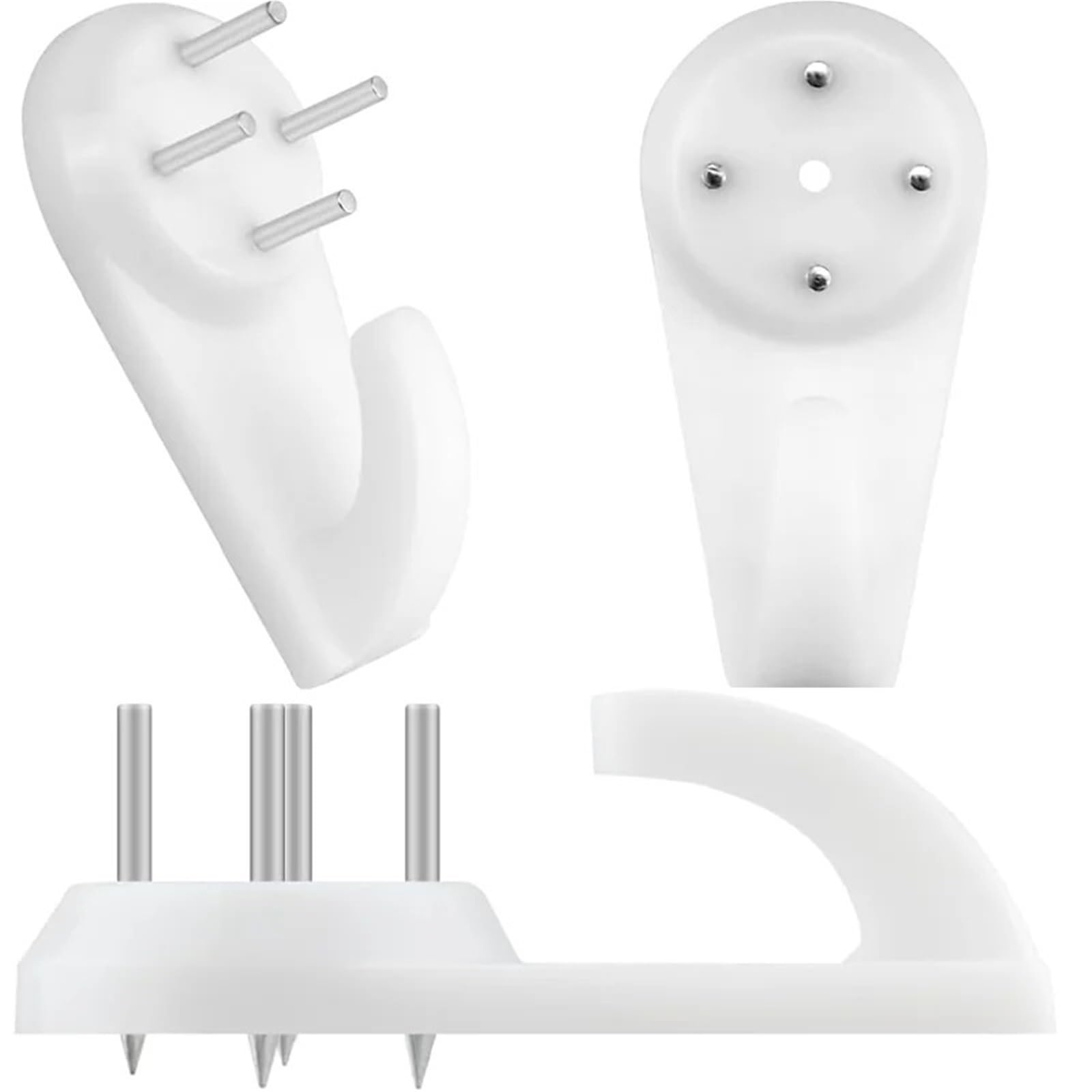 Picture Rail Hooks 200Pcs White Wall Hooks Invisible Nail Mirror Clock Hanging Hanger Concrete Drywall Hook for Picture Photo Frame Hangers for Pictures Frames Gallery Pictures Billboards(19-39mm)